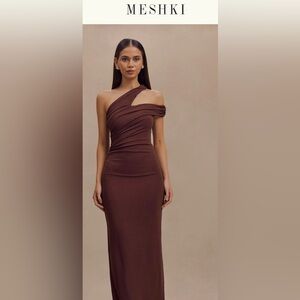Meshki wine One-Shoulder Dress